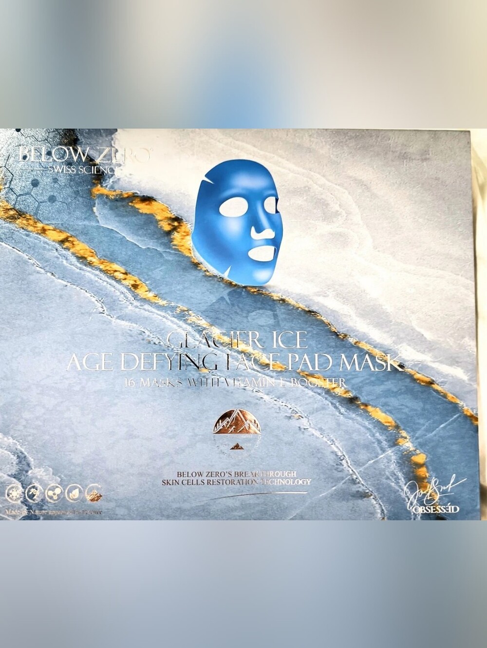 Below Zero Glacier Ice Age Defying Face Pad Mask With Vitamin E Booster